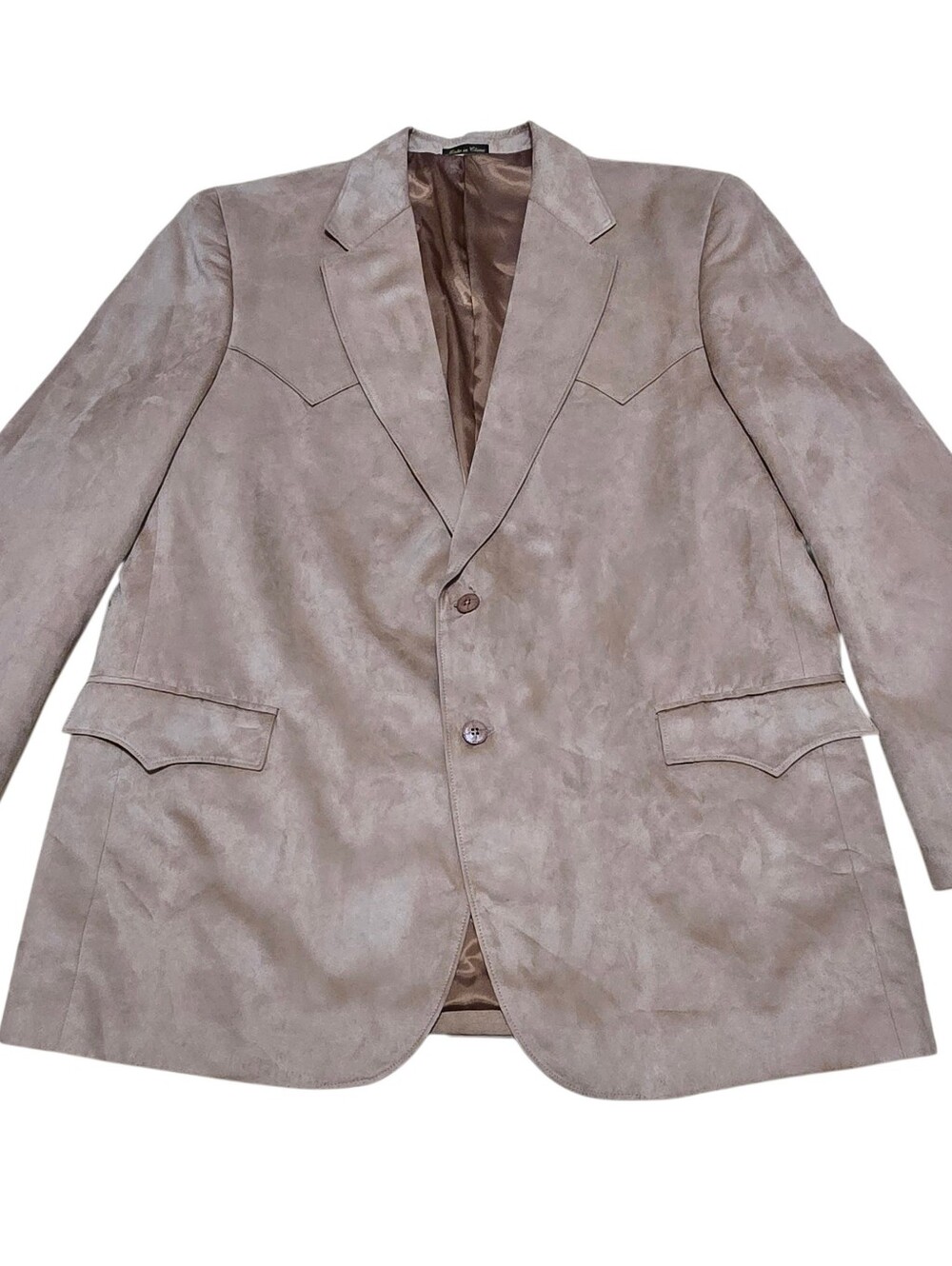 CIRCLE S Dallas Western Faux Suede Blazer Jacket Butterscotch Brown, Men’s 50L
